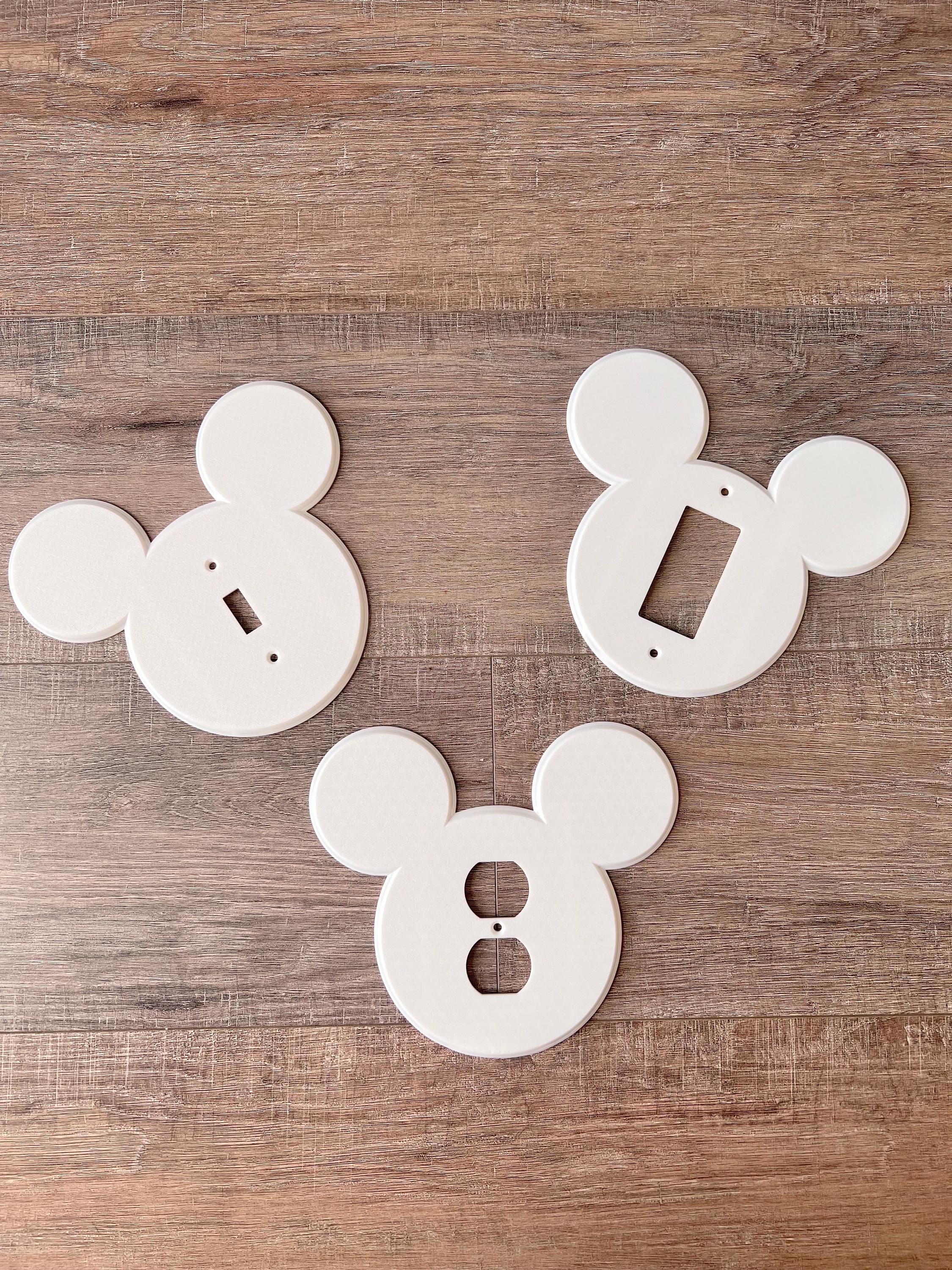 Disney Outlet Cover / Switch Plate Mickey Head Icon | Duplex - Toggle - Rocker | 3D Printed Outlet Cover | Custom Colors & Sizes Available