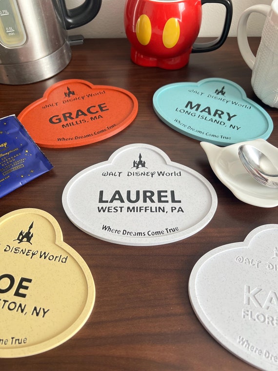 Cast Member Name Tag Coaster | Personalized 3D Printed Drink