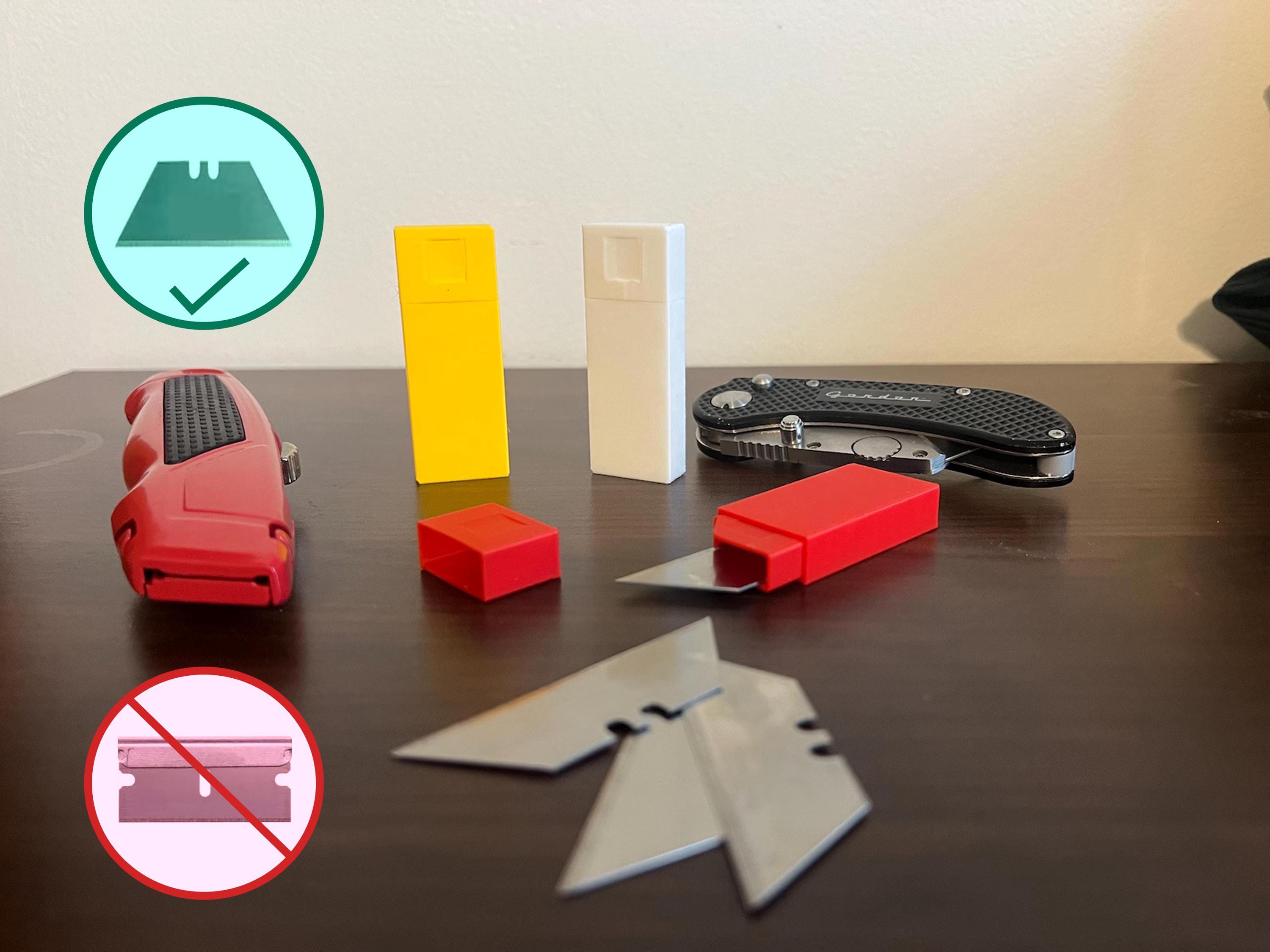 Utility Razorblade Guard Compact Utility Razor Blade Holder Travel Case | 3D Printed Reusable ...
