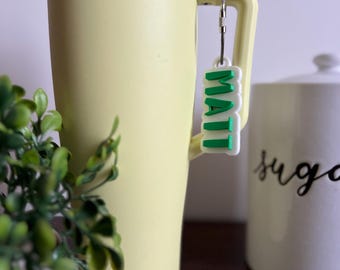 Tumbler Charm| Bottle Name Tag |  Personalized Name Keychain | Custom Backpack Tag | School Name Label | Lunchbox Tag | 3D Printed Keychains