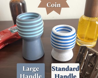 3D-Printed Shaving Brush Handle | Ergonomic, Durable, and Uniquely Yours | Custom Coin Available | Variable Knot Size & Color Combinations