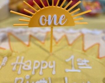 One in the Sun Birthday Cake Topper – Summer First Birthday Party Decoration | Sunny Summer Birthday Centerpiece | Sunshine 1st Birthday