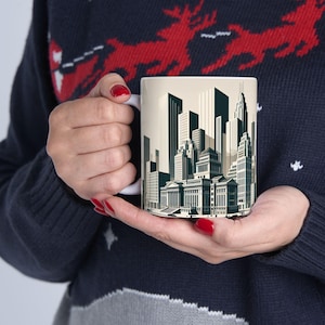 Urban Skyline Mug, Modern Cityscape Coffee Cup, City Skyline Tea Mug, Architectural Design Cup, Urban Landscape Souvenir, Unique Coffee Mug