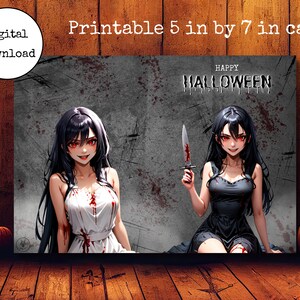 Carte imprimable d'Halloween, Halloween, carte imprimable, carte imprimable de 5 pouces par 7 pouces, téléchargement numérique, numérique, carte pliable, pliable