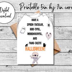 Carte d'Halloween, carte imprimable d'Halloween drôle, téléchargement immédiat, carte imprimable, imprimable, carte pliable d'Halloween, cartes d'Halloween