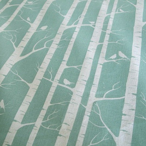ORGANIC Hand Screenprinted Birch Forest fabric by Australian designer Lara Cameron - HALF METRE