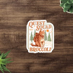 Broccoli the Fierce Quest Squad Onyx Storm Fourth Wing Bubble-free stickers