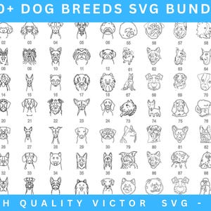 Dog Breeds Svg Bundle, Dog Head Svg, Dog Svg Bundle,  Dog Cut Files, Dog Outline Svg ,Dog Lover Svg, Dog Clipart, Dog Mom Svg Bundle