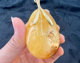 Rare Golden Honey Baltic Amber Pendant – Handmade in Gdańsk, the Amber Capital of the World