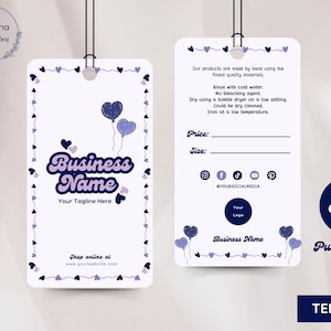 Editable Kawaii Hang Tag Template: Printable Swing Tag Canva Design (Digital Download)