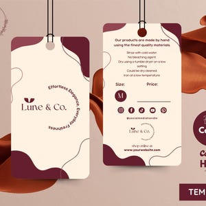 Elegant Hanging Tag Template: Customizable Canva Design (Digital Download)