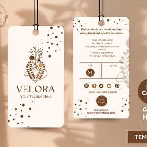 Botanical Business Hang Tag Template: Elegant Canva Design (Digital Download)