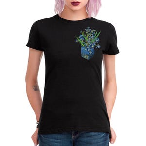Vincent van Gogh Irises In a Pocket T-Shirt, Men&#39;s Women&#39;s Sizes Tee
