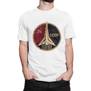USSR Space Emblem T-Shirt, Men&#39;s Women&#39;s Sizes Tee
