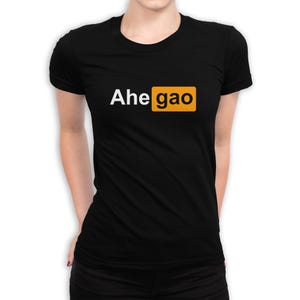 Ahegao Funny Logo T-Shirt, Men&#39;s Women&#39;s Sizes Tee