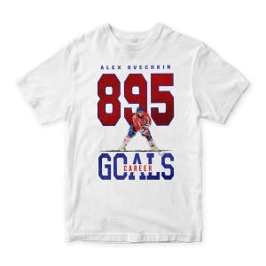 Alex Ovechkin T-shirt record d'objectifs en carrière 895 objectifs, t-shirt pour hommes et femmes (VCH-93564)