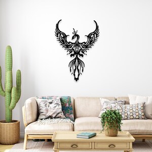 Fichiers Dxf d'art mural Phoenix | Fichiers Dxf Svg Ai découpés au laser | Fichier de coupe Svg pour Cricut | Routeur de découpe CNC | Téléchargement instantané de vecteur numérique