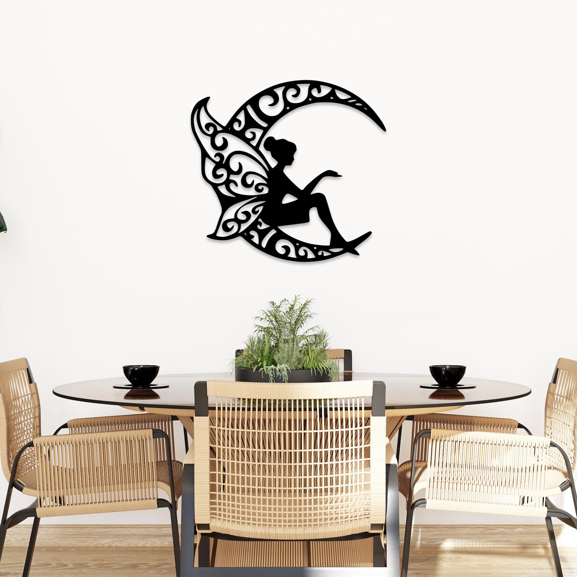 Fairy on Moon Wall Decor | Laser Cut Files (digital Download) - Etsy ...