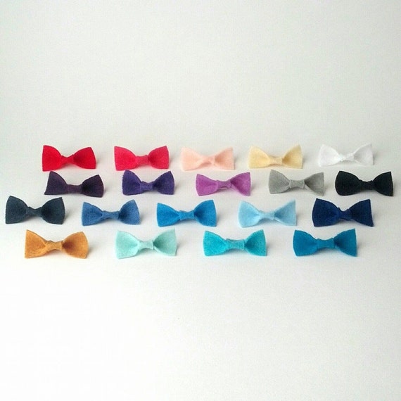 Bow Cupcake Toppers - ANY COLOR - Felt Bow Cake Pop Toppers on White Sticks - Dainty Cupcake Topper - Fabric Cupcake Pick - Felt Bow Cupcake Il_570xn
