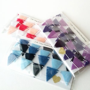 CUSTOM Mini Garland - Mini Felt Bunting  - ANY COLOR Tiny Triangle Garland - Fabric Mini Pennant Banner - Custom Fabric Bunting 3-12 ft