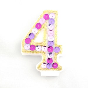 Handmade Sequin Number Candle - ANY AGE - Year Old Candle - Custom Candle  - Princess Birthday Candle - Glitter Candle - Bedazzled Candle