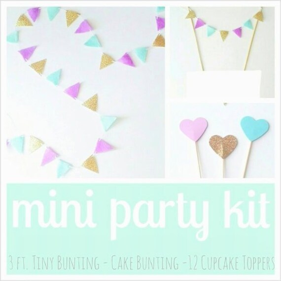 Unicorn Party In A Box Purple Mint Gold Glitter Unicorn Etsy