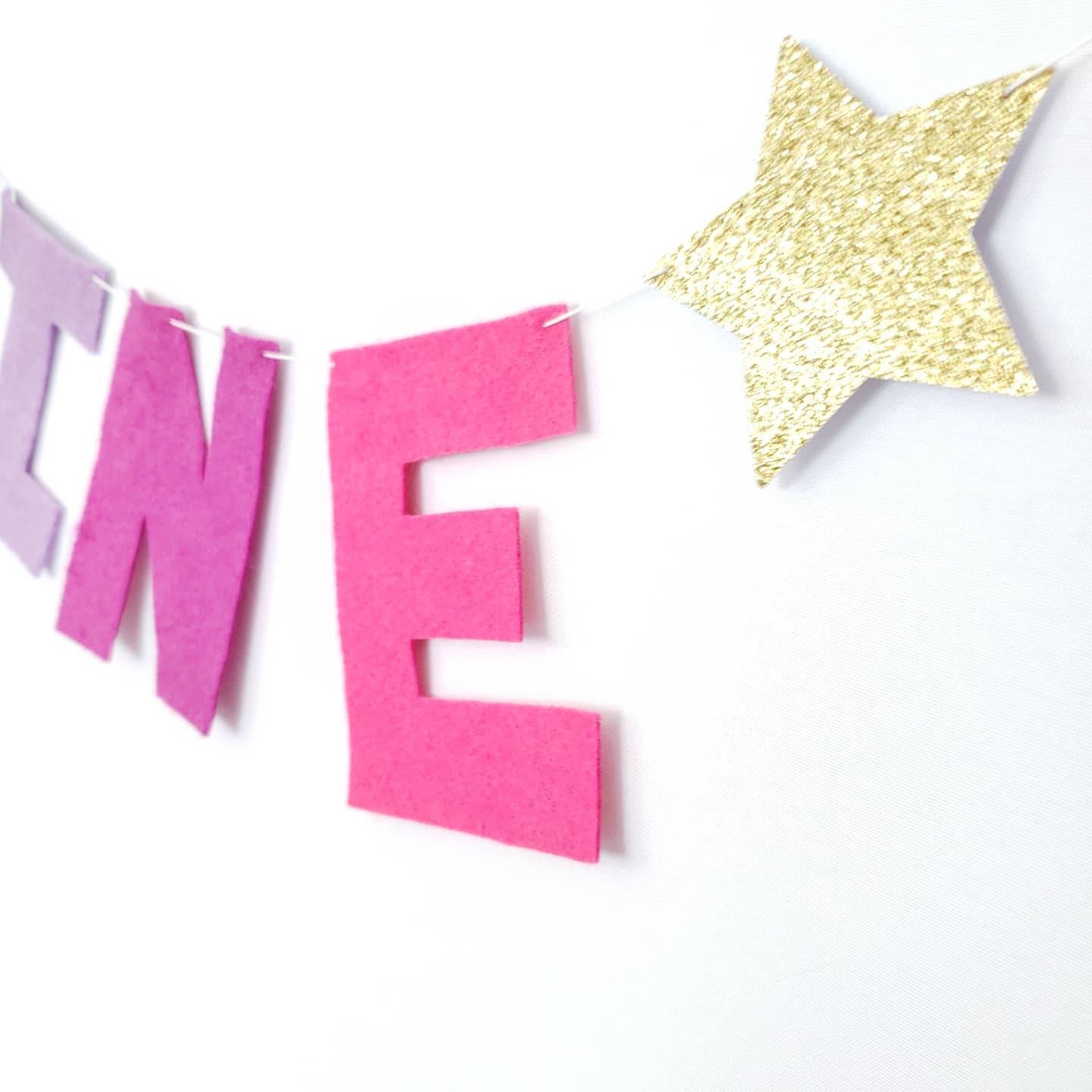 CUSTOM Felt Letter Banner Full Size Name Banner Gold Star Etsy