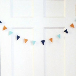 Any Color - Small Felt Bunting - 2inch Triangle - Felt Garland Nursery Banner - Baby Shower Bunting