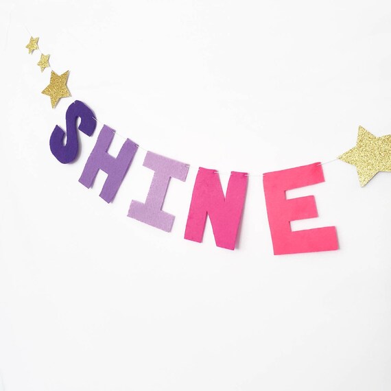 Custom Felt Letter Banner Full Size Name Banner Gold Star Name Garland Name Wall Hanging Fabric Baby Name Felt Name Banner By Lynn S Mix Catch My Party
