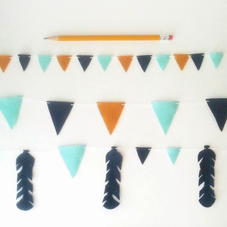 Wild One Cake Banner Navy Blue Cake Bunting Felt Banner Mint Garland Pow Wow Party Decor Boys Cake Topper Baby Shower Mini Garland image 3