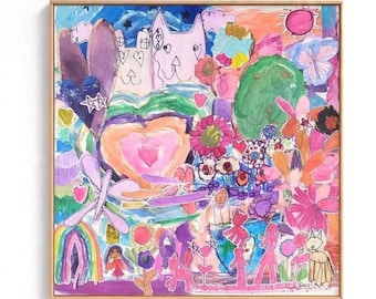 Custom Children's Artwork Collage - Graduation Gift - Kids Art Collage - Kids Wall Art -  Children's Wall Decor