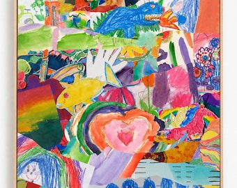 Heirloom Children's Art Collage - Archival Quality Kids Artwork Collage - Custom Playroom Art - Made to Order by Hand