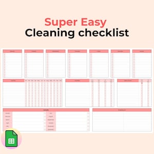 Editable ADHD Cleaning Checklist Bundle | Chore Chart for Kids and Adults | Schedule & Family Plan, Daily, Weekly, Monthly Cleaning Schedule