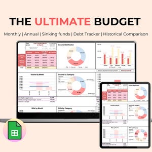 Paycheck Budget Spreadsheet: Weekly, Biweekly, Monthly Budget (Google Sheets Digital Download