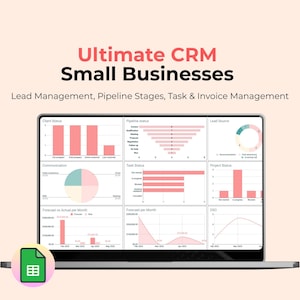 Small-Business CRM and Invoice Tracker Google Sheets | Client & Lead Tracker | Sales Pipeline Spreadsheet