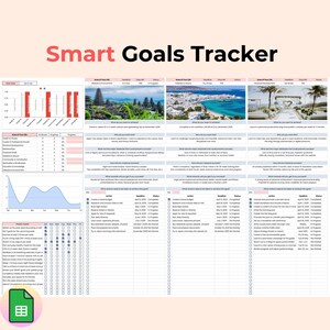 SMART Goal Planner 2025: Habit Tracker & Vision Board (Google Sheets Template)