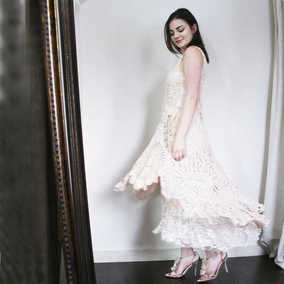 Upcycled Wedding Dress S M Upcycled Clothing Doiley Dress Etsy