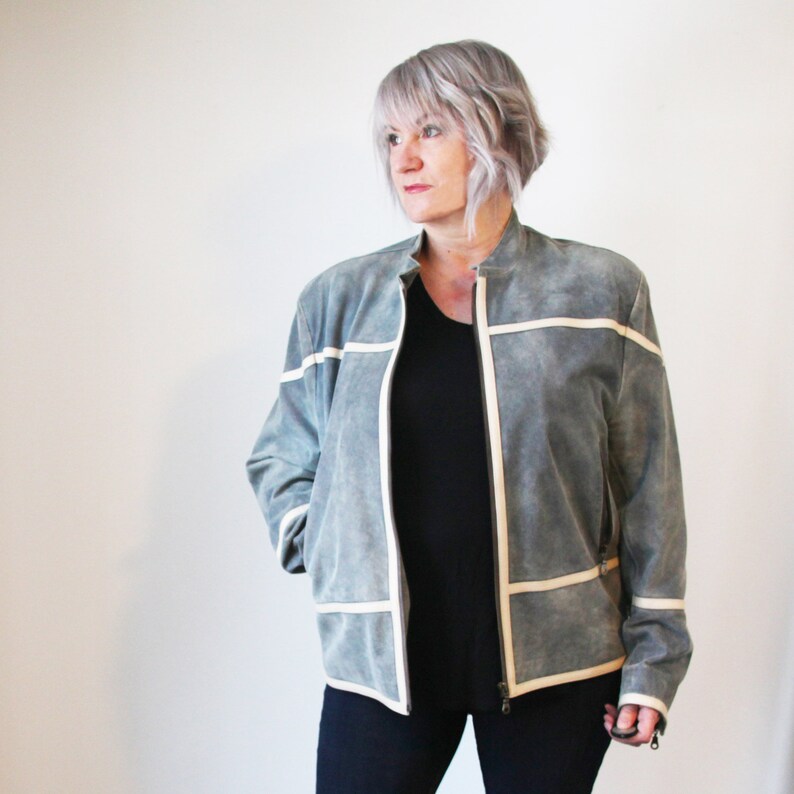 Vintage Cordovan Leather Jacket Xl Blue
