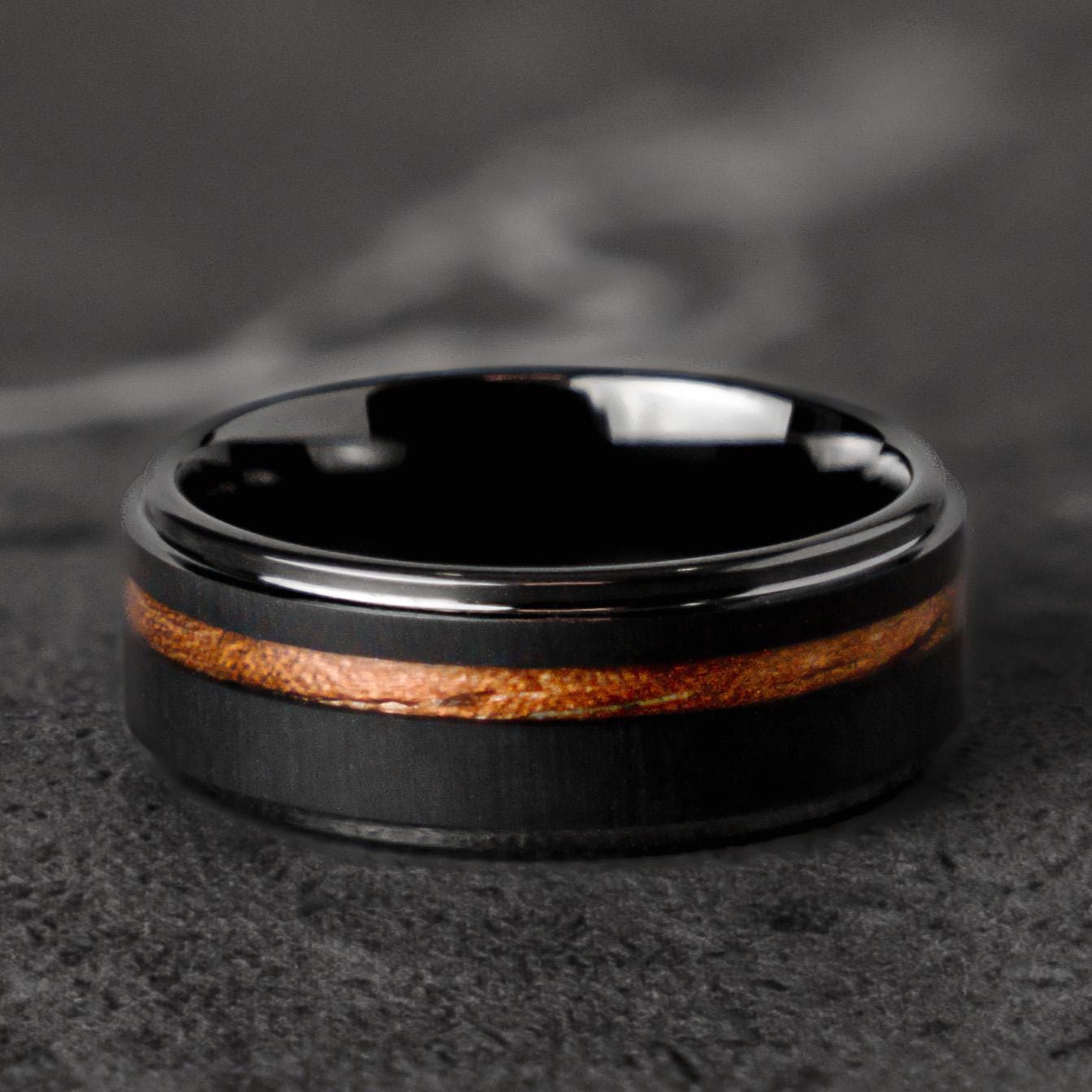 Anello Da Uomo Con Corda Di Chitarra A Forma Di Botte Di Whisky, Fascia In Tungsteno - Foto 13