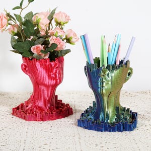 Artistic Flower Pot 3D Print STL File | Unique Pen Holder | Personalized Flower Pot | 3D Print File | Artistic Flower Pot | Unique Figurine