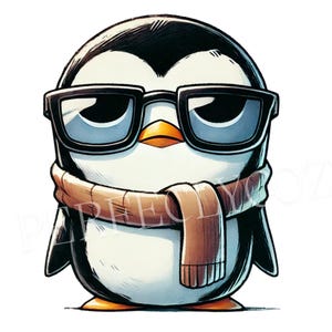 13 cliparts pingouin cool au format png.