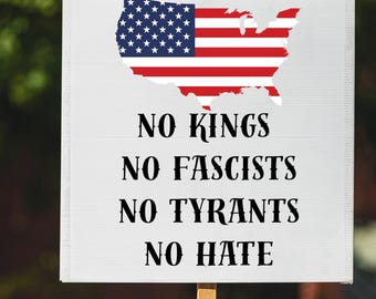 No Kings Protest Sign Png | No King In America Yard Sign png - Anti-Trump Protest Sign: Anti Trump Sign,No Kings Protest Sign Pngs,Anti Maga