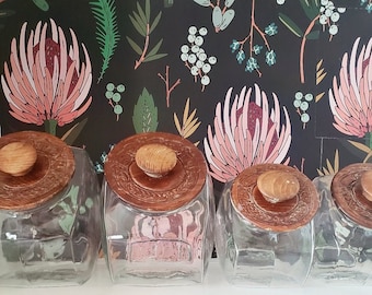 Vintage Glass Canisters Set