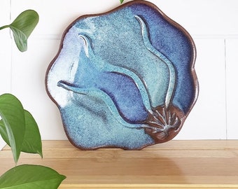 Vintage Studio Pottery Blue Ombre Platter