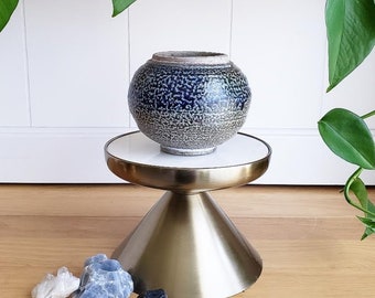 Blue and Sage Studio Pottery Bowl Vase