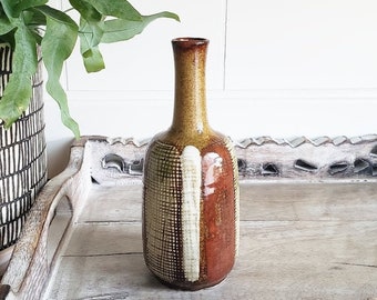 Textured Pottery Bud Vase