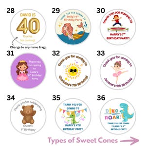 Pre Filled Sweet Cones - Personalised ready made party bag filler, perfect for birthday party favours, wedding favour gift zdjęcie 5