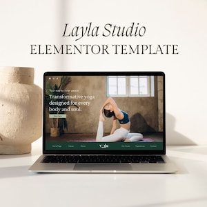 Elementor Template kit | Wordpress,  Yoga Template Website, Wellness Template Website, Feminine & Minimalist Elementor Template