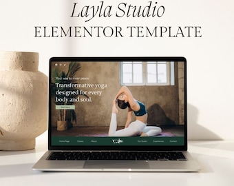 Elementor Template kit | Wordpress,  Yoga Template Website, Wellness Template Website, Feminine & Minimalist Elementor Template