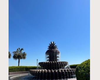 Pineapple Fountain Charleston, SC Digital Download | Landmark Wall Art | Printable SC Photography | Pineapple Fountain Landmark Print